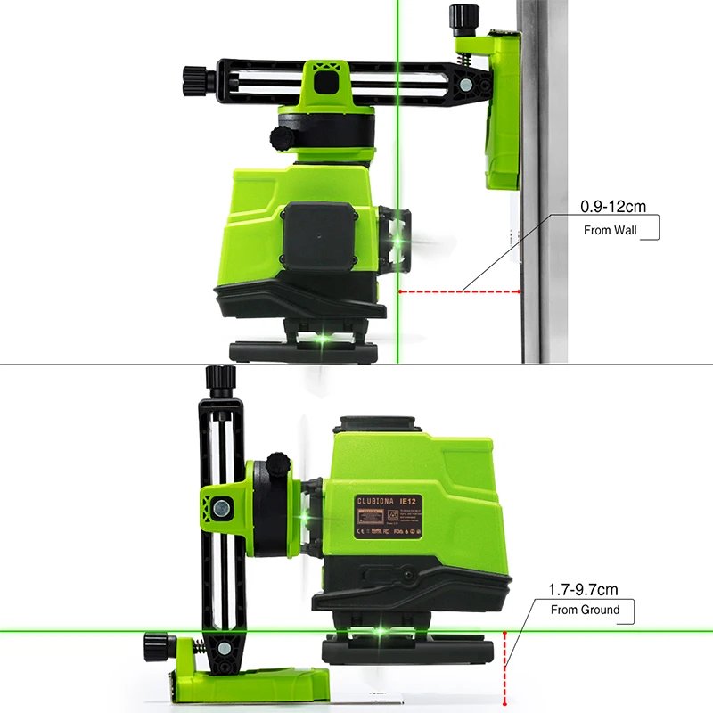 Clubiona IE12 German Laser Core Floor and wall Remote control livello Laser 3D con batteria agli ioni di litio da 5000mah