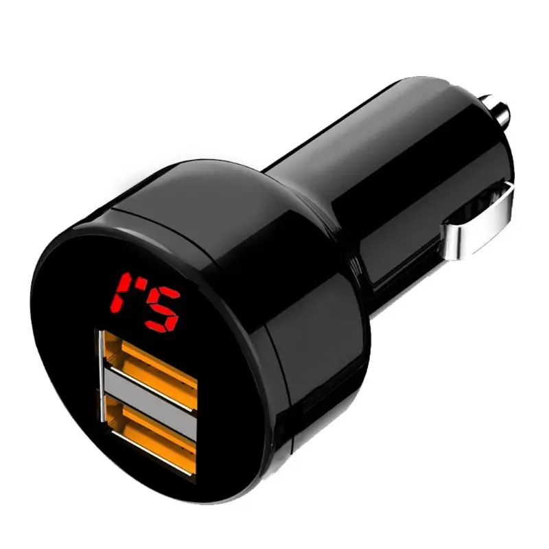 

Hot Selling 12V/24V Dual Ports 3.1A USB Car Cigarette Charger Lighter Digital LED Voltmeter Power Adapter for Phone Tablet GPS