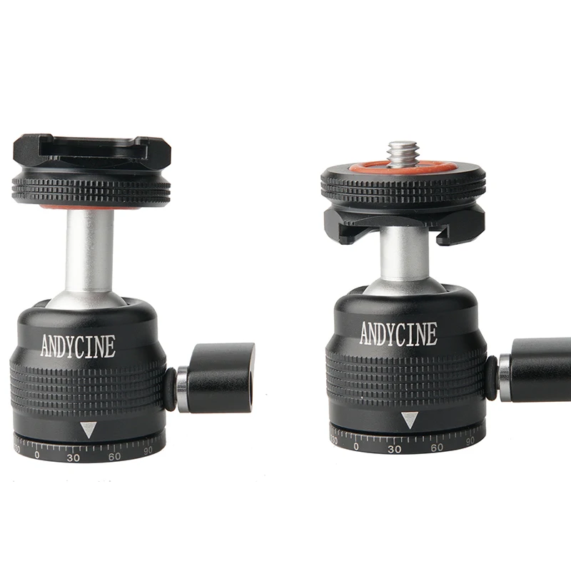 Мини-шаровая Головка, вращающаяся на 360 °, с винтом 1/4 для крепления типа горячий башмак на 90 ° по вертикали Наклонный адаптер, для камеры DSLR