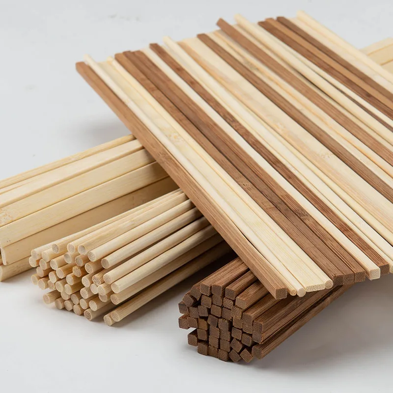 50 szt. prętów bambusowych - 20cm/30cm/50cm patyczki do rękodzieła, modelarstwa latawców, zestawów architektonicznych i materiałów budowlanych