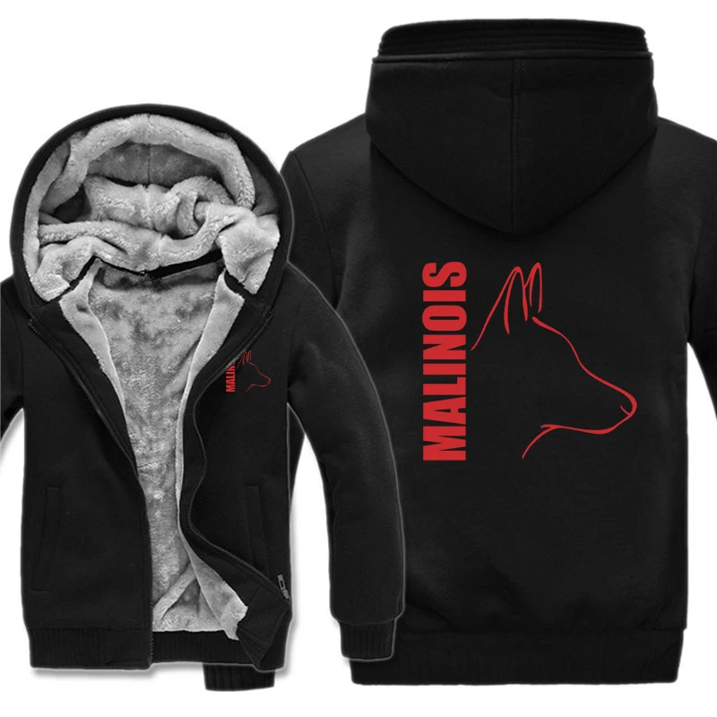 Silly Dog Belgian Malinois Hoodies Hoody Men Cool Thicken Winter New K9 Dog Sweatshirt Pullover Mans Streetwear Coat