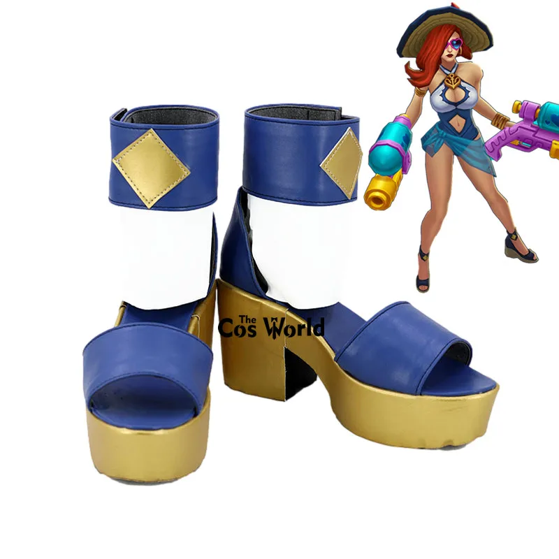 LOL the Bounty Hunter Pool Party Miss Fortune Games Customize Cosplay Shoes