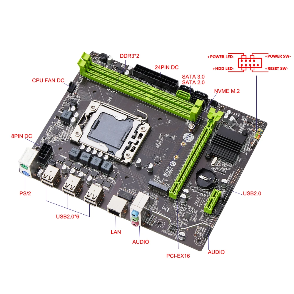 New Qiyida X79 Motherboard Set With Xeon LGA 1356 E5 2420 Cpu Nvme m.2 Sata 3.0