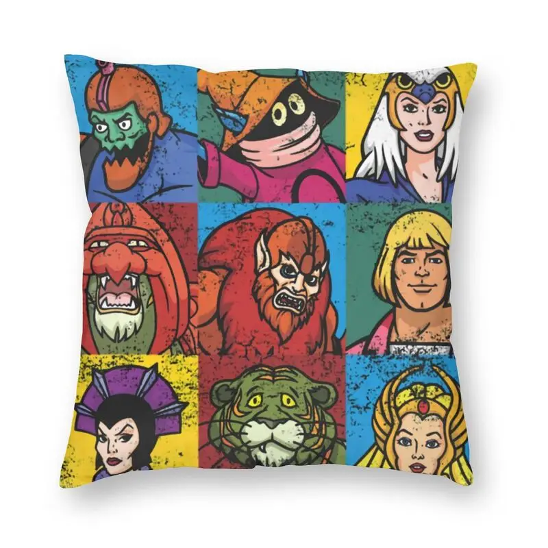 He Man And Friends Cushion Cover Masters Of Universe Skeletor Heman 80s Cartoon Floor Pillow Case for Car Pillowcase Home Decor