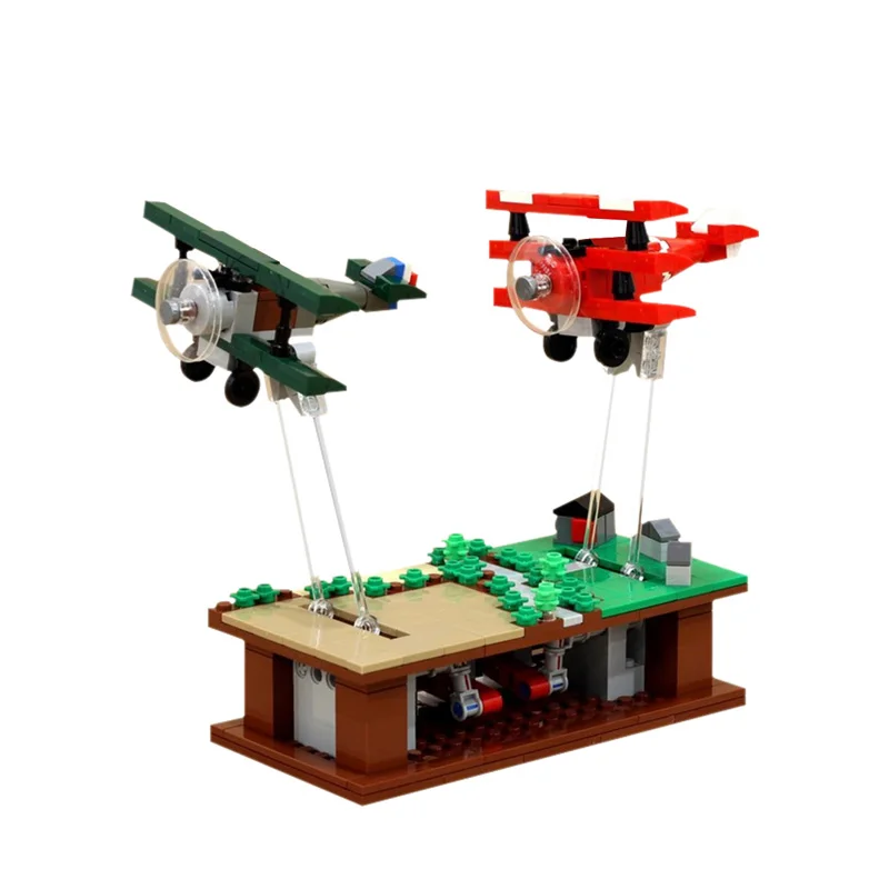 MOC Pursuit of Flight  Building Blocks Mini Military Airplane Model Bricks Battle Copter Educational Kid Toys for Children Gift