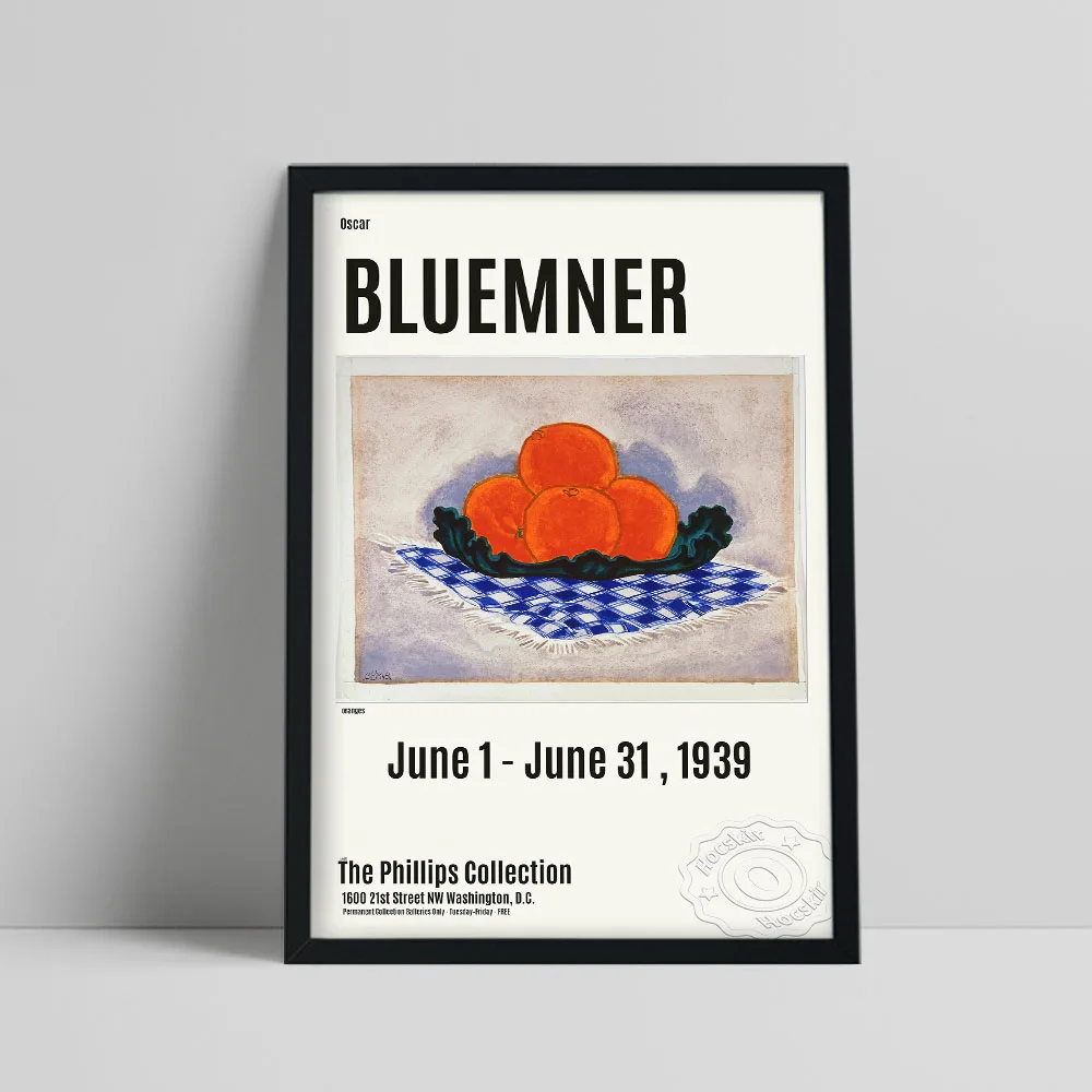 Oscar Florianus Bluemner Exhibition Poster, Bluemner Oranges Prints, American Modern Wall Painting, Fruits Still Life Wall Decor