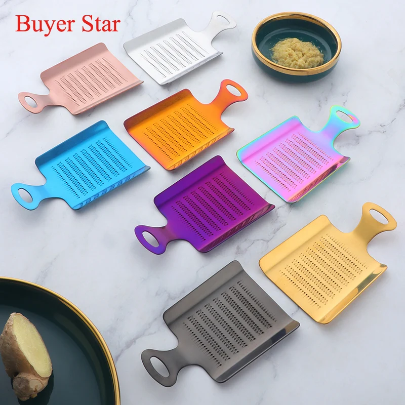 1pcs Gold Ginger Grater Stainless steel Garlic Grater Crusher Carrots Fruit Potato Mud press Metal table ware Kitchen Utensils