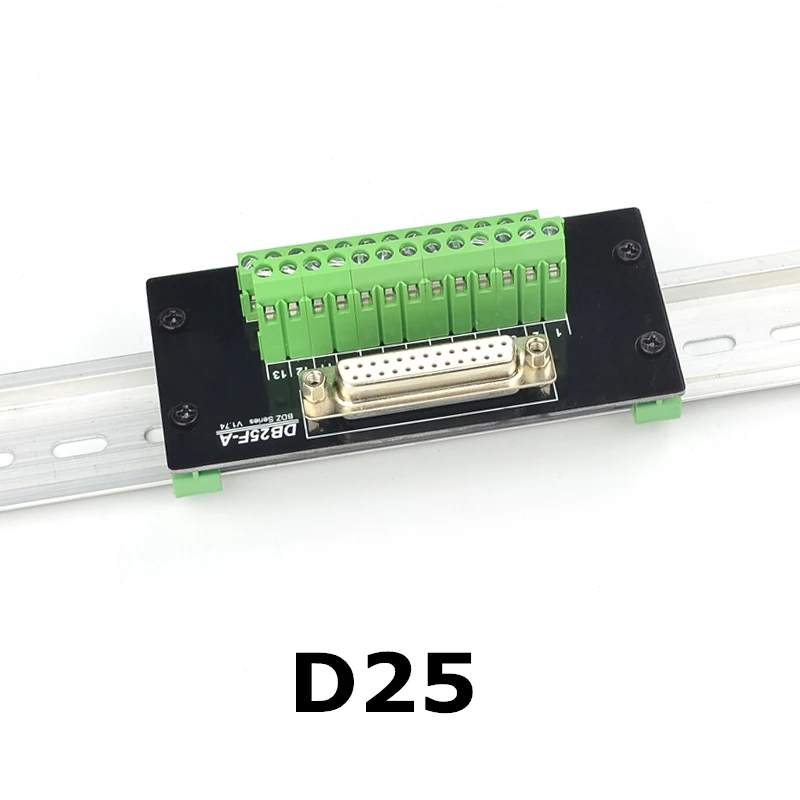 DB25 D Sub 25 Pin Connectors Male / Female Socket Terminal Block Breakout Board Adapter DIN Rai Transfer terminal relay stationl