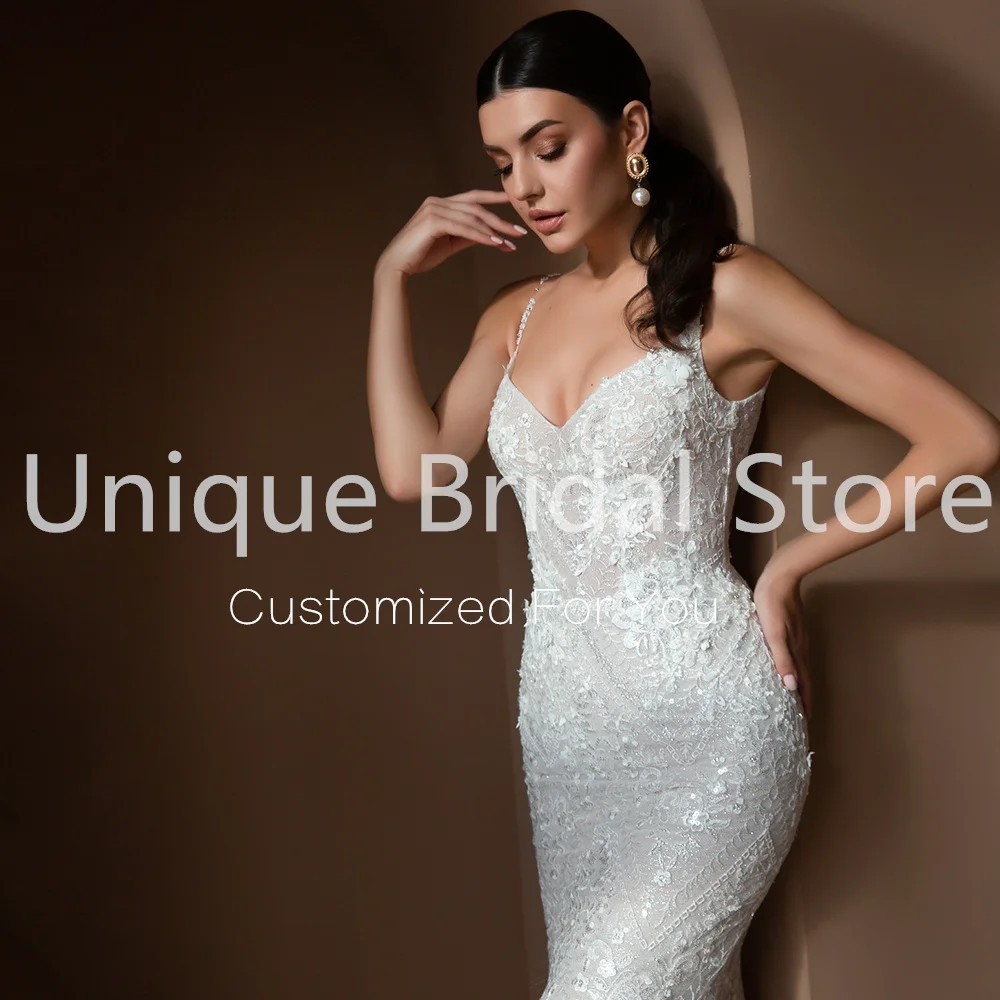 UETEEY Sexy pizzo bianco sirena abiti da sposa Sweetheart staccabile maniche a sbuffo Sweep Train 2021 elegante abito da sposa per gli ospiti