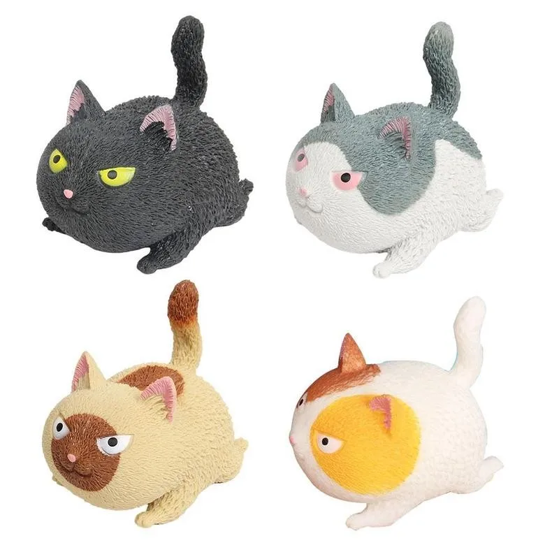 

Cute Angry Cat Squeeze Stretchy Doll Squishy Fidget Toy Healing Stress Antistress Decompression Toy For Adult Kids Stress Relief