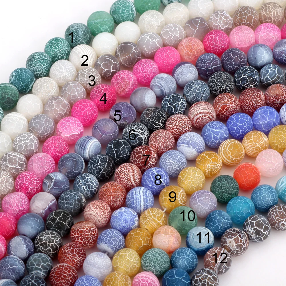 6MM/8MM/10MM Runde Matte multicolor Frost Achate Natürliche edelsteine Lose Perlen DIY halskette Schmuck Machen