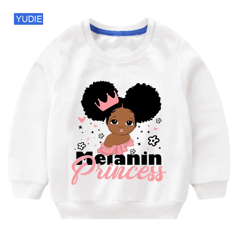 

Kids Boy Sweatshirts Black Princess Printing Long T Shirt Custom Children Sweatshirt Boys Clothing Girls Sport Sweater Hoodie