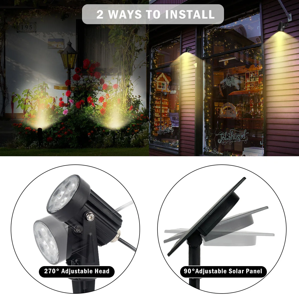 T-SUNRISE-LED Luz solar para o exterior, IP65 impermeável, branco quente, branco frio, iluminação do jardim, decoração ao ar livre, lâmpadas de