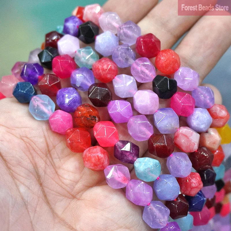 6/8/10MM Smooth Natural Stone Faceted Mixed Color Jasper Spacers Loose Beads DIY Bracelet Earrings for Making Jewelry 14