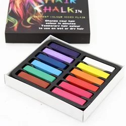 12pcs hair color chalk colorful temporary crayon DIY coloring hair dye pastels kit styling tools