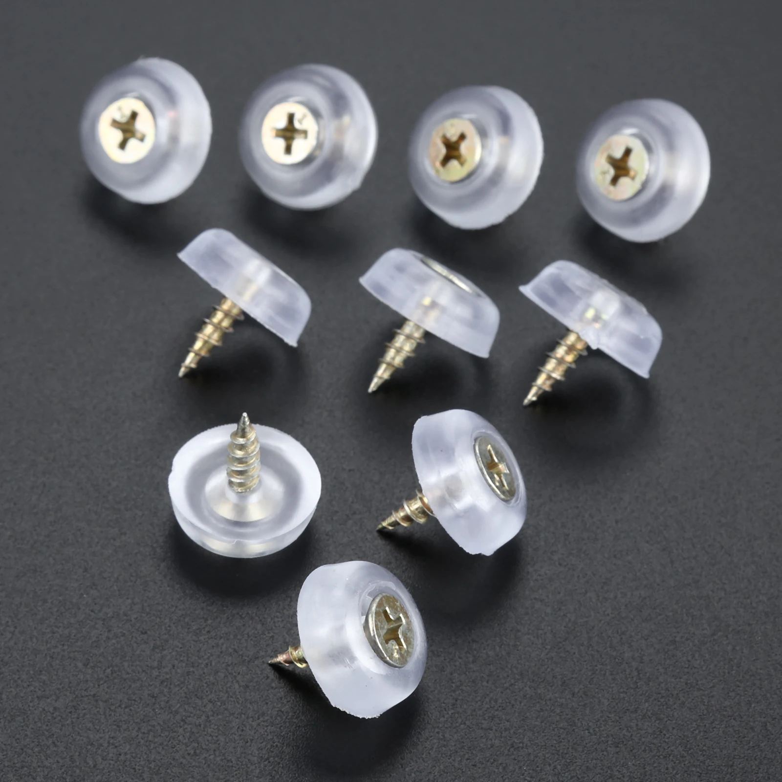 10pcs Furniture Legs Protected Pad Rubber Transparent Non-slip Chair Caps Feet Sofa Foot Covers Floor with Screws 15/16/19/26mm