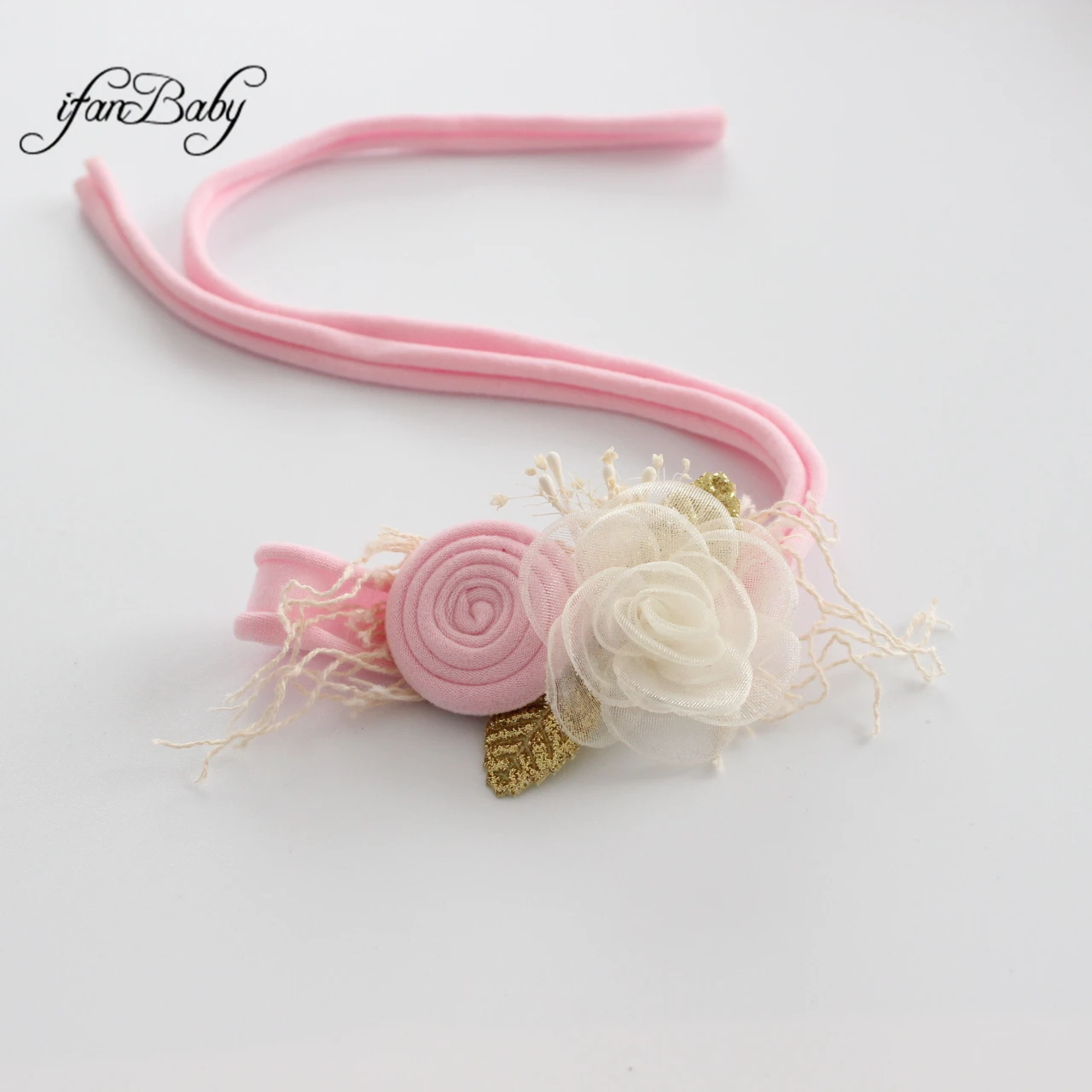 Kids Gilr Women Vintage Rose Flower Headband Nylon Elastic Headband