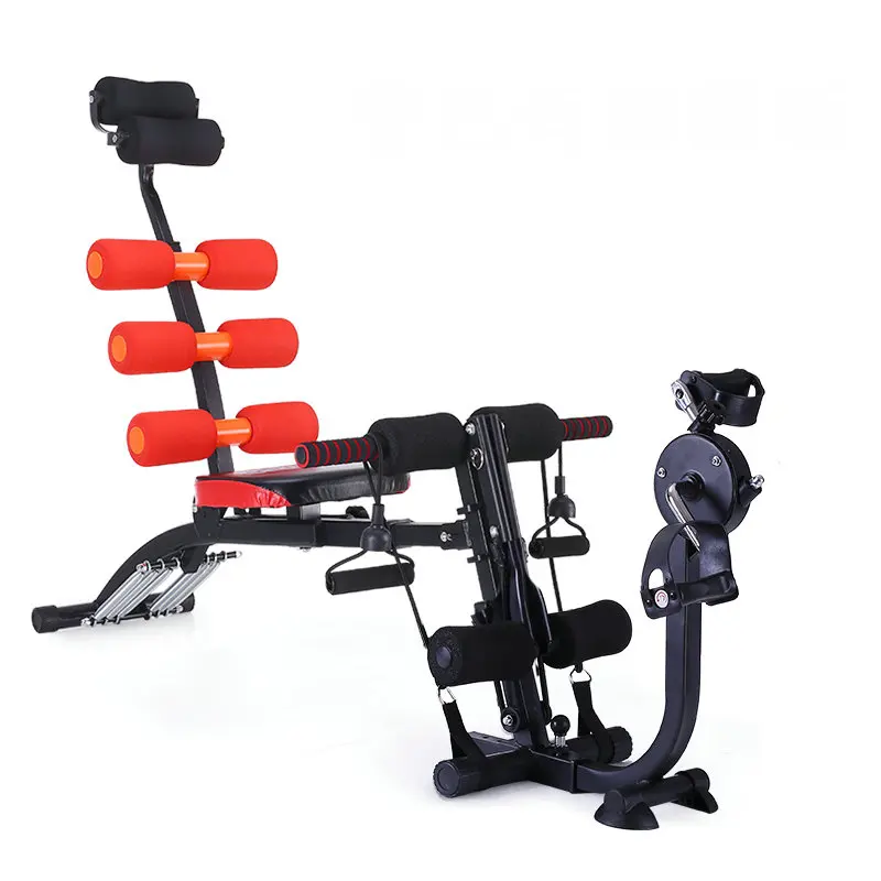 All-In-ONE Upper Body Training Abdomen Machine, Sit-Up Device Fitness Equipment with Cycling Trainer