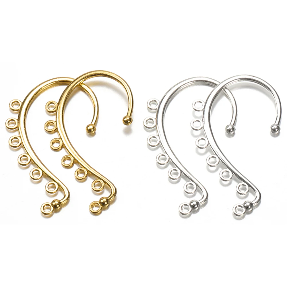 10pcs C Shape Ear Hook Gold Color Arc Ear Hanging Clip Earring Base for Diy Jewelry Making No pierced Tassel Earring Accessories