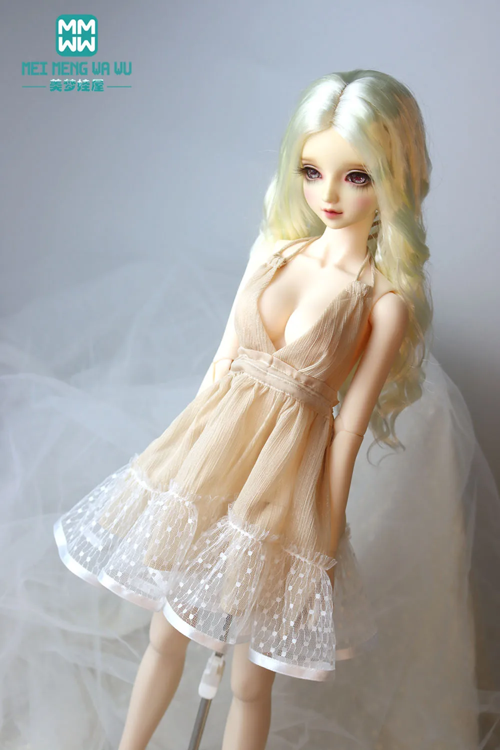 Vêtements de poupée BJD DD SD, poupée articulée, à la mode, robe dos nu, jupe à bretelles, cadeau pour fille, 1/3