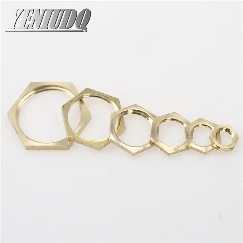 Brass Hex Lock Nuts Pipe Fitting M10 M12 1/8\