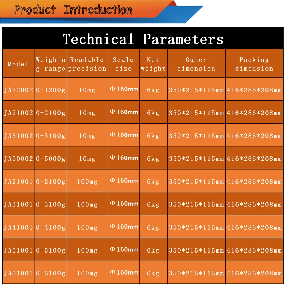 100mg readable precision JA series electronic balance