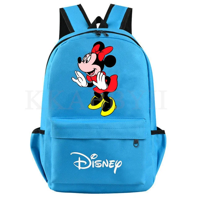 Women Men Mickey Canvas Backpack Fashion Teenagers School Bag Large Capacity Minnie Printing Travel Backpacks Book Bag