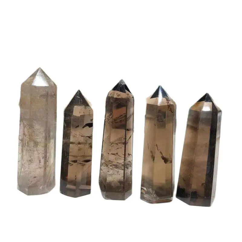 

Natural Crystals Smoky Quartz Tower Spiritual Healing Crystals Gems Point For Home Decoration