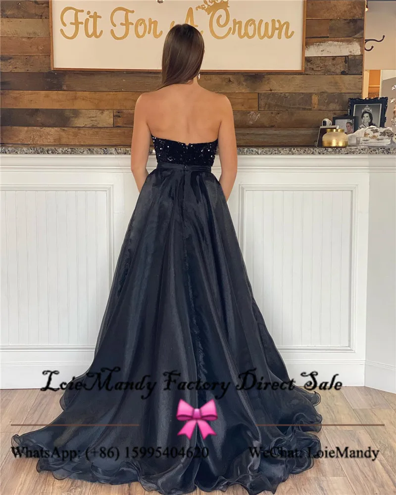 Schwarz Meerjungfrau Prom Kleider 2022 Lange Abnehmbaren Rock Zug Roter Teppich Promi Kleid Sparkly Pailletten Abend Party Kleider