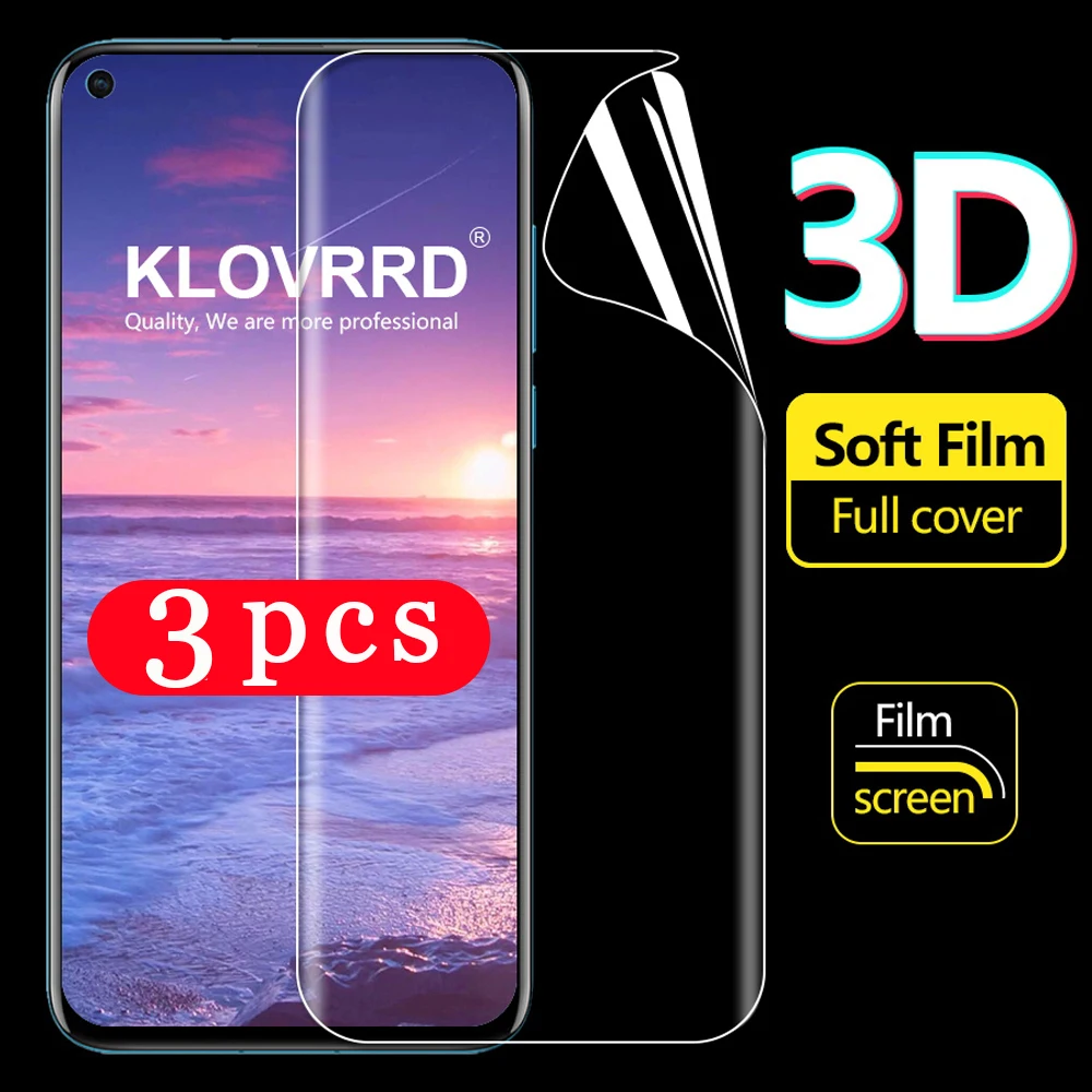 3Pcs soft full cover hydrogel film for huawei nova 3 3i 3E 4 4E 5 5i pro 5T 5Z protective phone screen protector Not Glass film