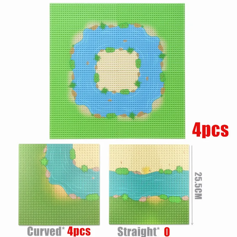 32x32 Dots River Baseplate City Blocks Road Base Plates Compatible Classic DIY Toys Mini Building Bricks Base de Placas for Kids