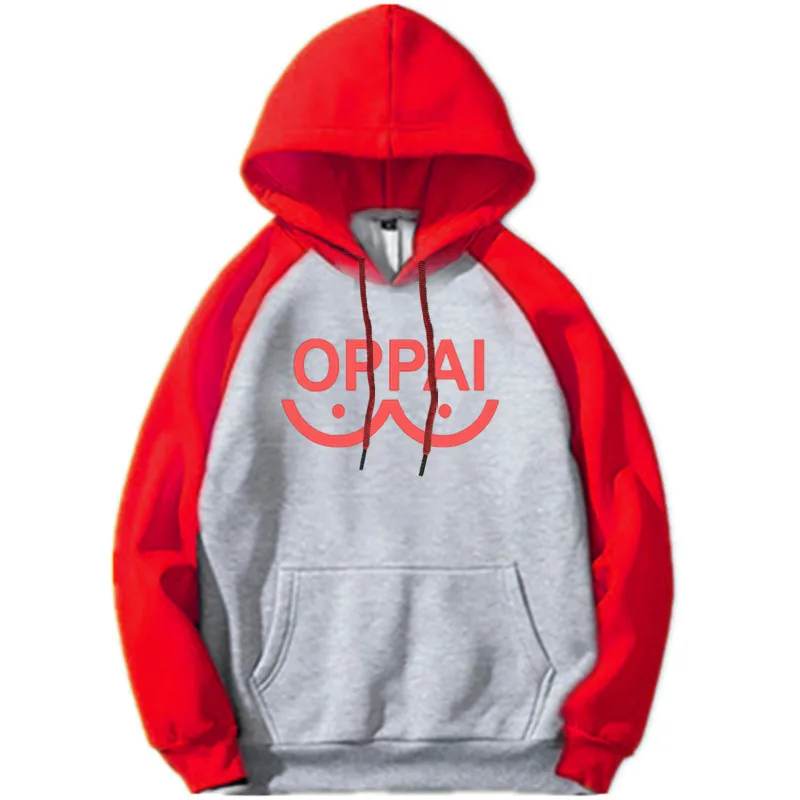 NEW Anime One Punch man Saitama Oppai Hoodie Hooded Women Men Sweatshirt Hoodie Cosplay Costume New Splice Hip Hop Pullover 2021