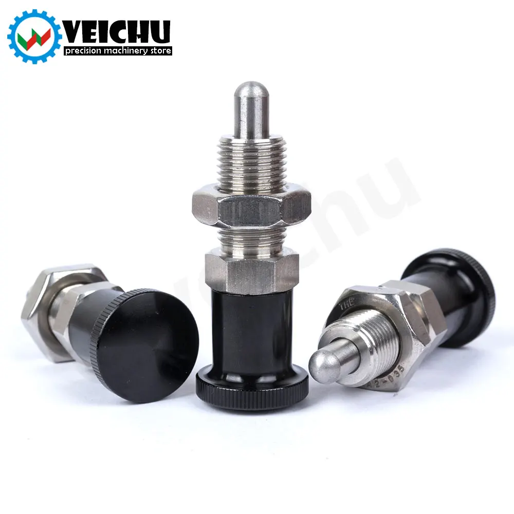 VCN210-BNK 1pcs Stainless Steel Aluminum Knob Return-Type Index Plungers With Locating Function For Precise Positioning Free Nut
