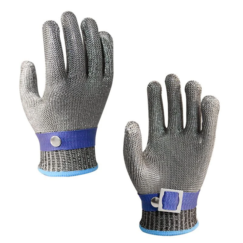 Cut Proof Protect Work Glove 100% Stainless Steel ANSI Cut 5 Safety Metal Mesh Butcher Gloves