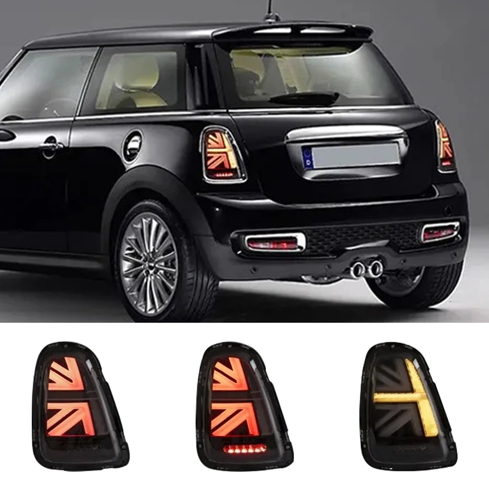 الذيل مجموعة مصابيح ل MINI R56 R57 R58 R59 2007 2008 2009 2010 2011 2012 2013 مصباح ليد خلفي إشارة دوران الفرامل عكس الضوء #2