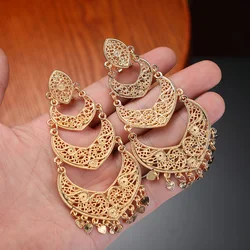Luxury Moroccan Classic Style Women Wedding Embellished Earrings With Cut-Out Fringe Jewelry Earrings