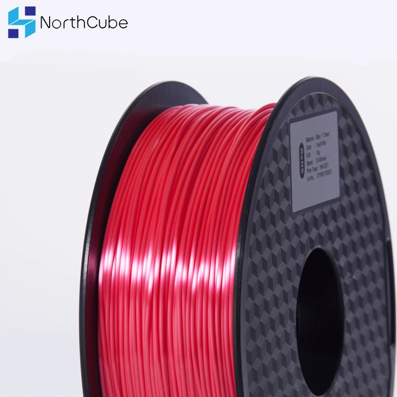 NorthCube 3D Printing Silk PLA Filament 3D Printer Filament 1.75mm 1KG Silk Like Series youth Red Color Filament