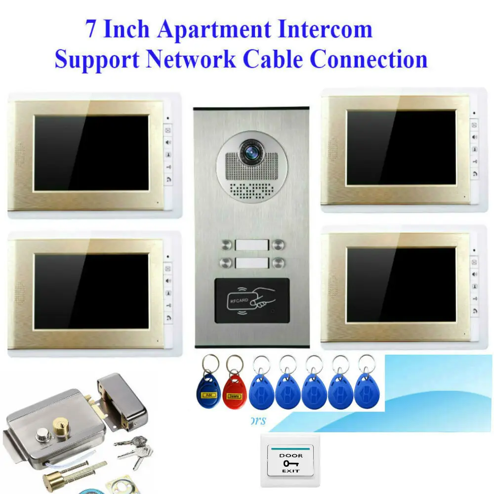 7 Inch HD1080P Video Door Phone Intercom System with High Definition Wired Doorbell Camera,Support unlock