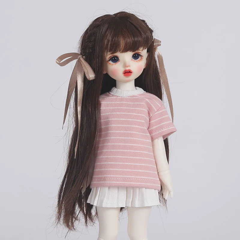 1/6 BJD doll clothes basic short-sleeved T-shirt all-match top denim pants pants suitable for Blyth, yosd, 30cm doll accessories