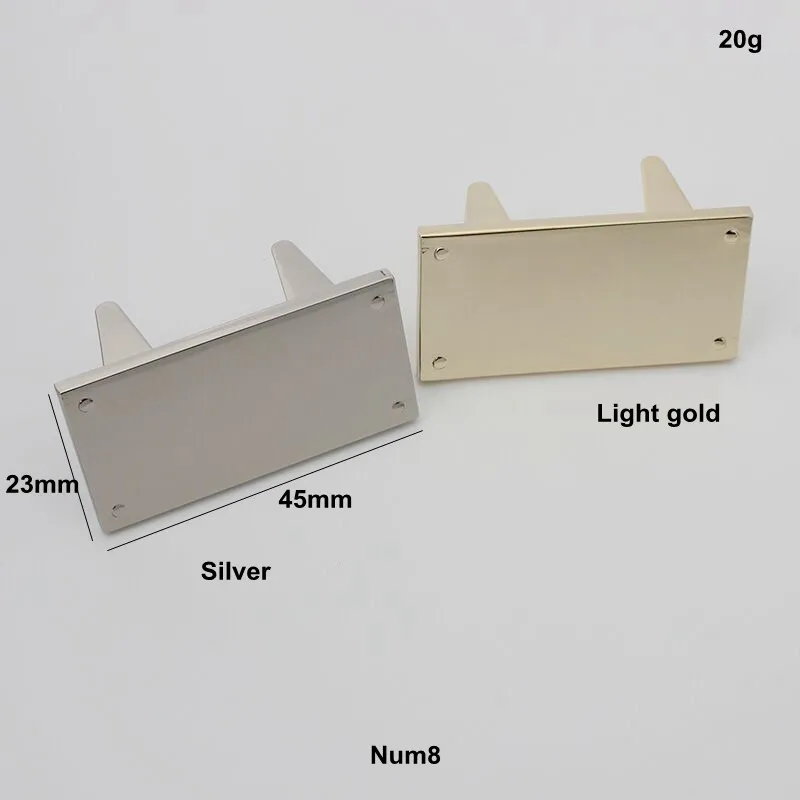 50-100PCS Laser YOUR NAME 45*13MM Metal Label Long Rectangle Purses Label Tags Metal Logo For DIY Handbag Bags Metal Labels