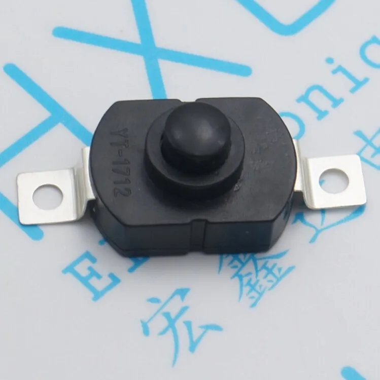 100pcs push button Switch 30V 1A flashlight switch 1712KD LOCK 17*12*9.5mm Table lamp switch flashlight button switch ON-OFF