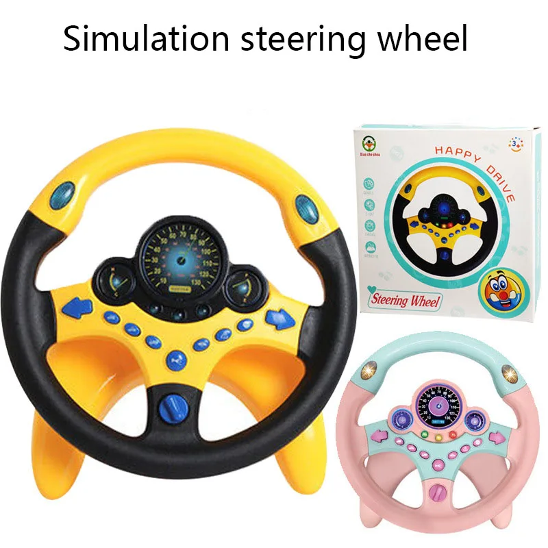 

Eletric Simulation Steering Wheel Toy with Light Sound Baby Kids Musical Educational Co-pilot Stroller Steering Wheel Vocal Toys