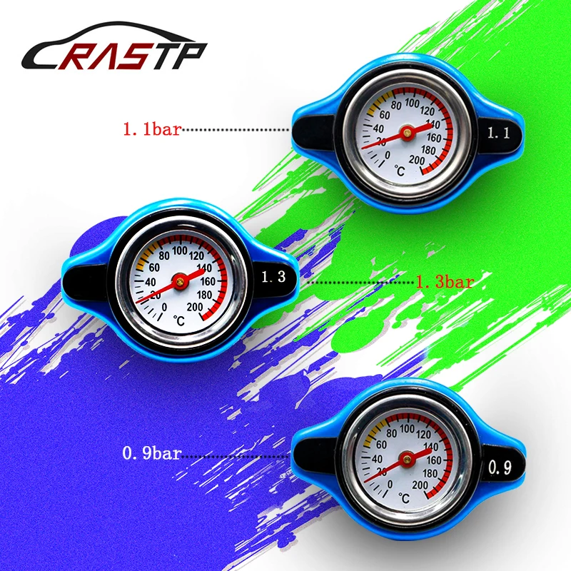 

RASTP-Thermostatic Gauge Radiator Cap Automobile Thermostatic Water Tank 0.9bar/1.1bar/1.3bar Cover with Logo RS-CAP001