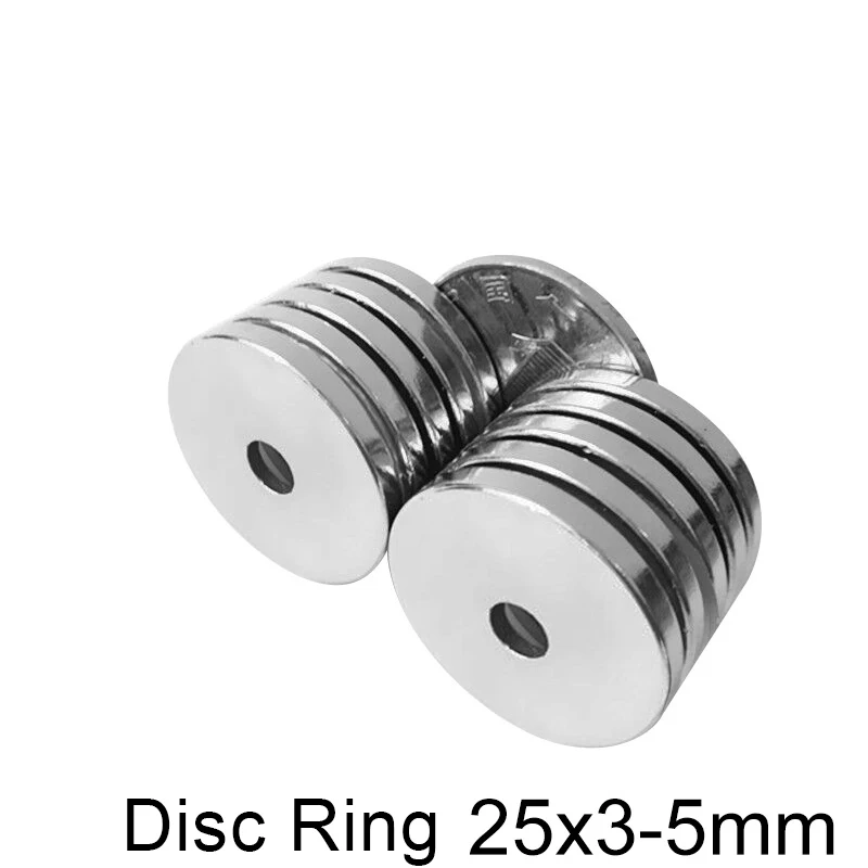 5~150PCS 25x3-5 Round Powerful Magnetic Magnet 25*3 mm Hole 5mm Permanent Neodymium Magnet 25x3-5mm  Ring Magnet Disc 25*3-5