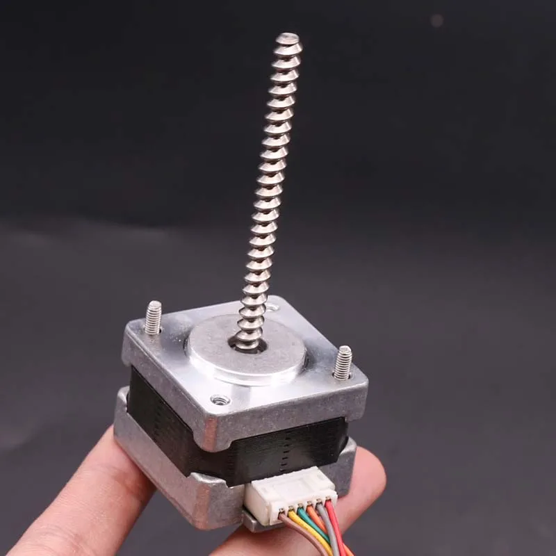 35mm Micro Stepper Motor 2-Phase 6-Wire Step Angle: 1.8 Degrees With Dual Ball Bearing NEMA 14 Motor 64mm Long Screw Rod Shaft