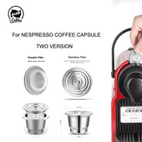 iCafilas For Nespresso Refillable Capsule Reutilizable Stainless Steel Reusable Capsules Coffee Filter Pod Coffee Tamper Spoon