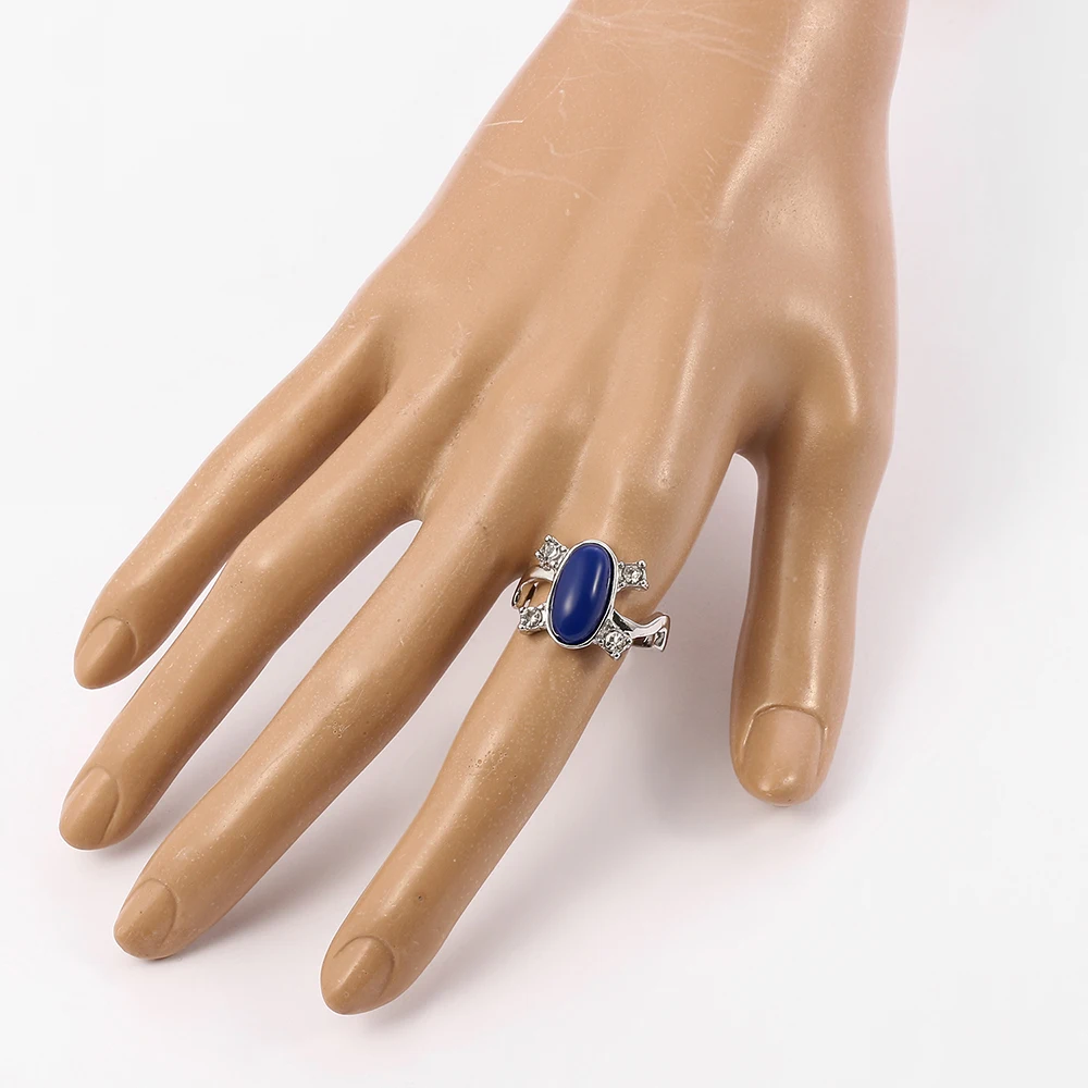 The Vampire Diaries Rings Elena Gilbert Daylight Rings Vintage Crystal Ring With Blue Lapis Fashion Movies Jewelry Cosplay