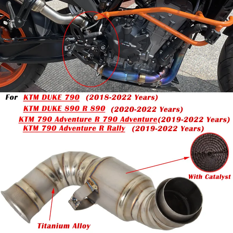 

For KTM DUKE 790 890 ADVENTURE R Rally 2018 - 2022 Motorcycle Exhaust Modify Escape System Muffler Mid Link Pipe