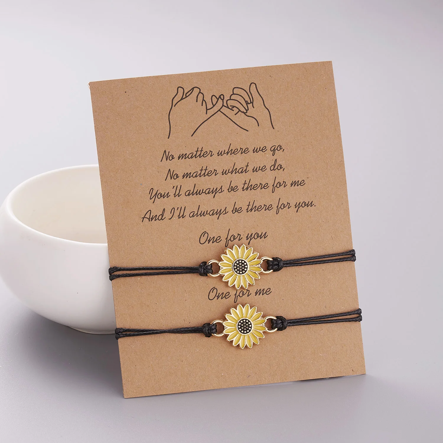 2 teile/satz Charme Paar Freundschaft Armband Liebe Herz Daisy Vulkanischen Stein Perle Armreifen Armband Für Frauen Männer Glück Merk Schmuck – Detail 16