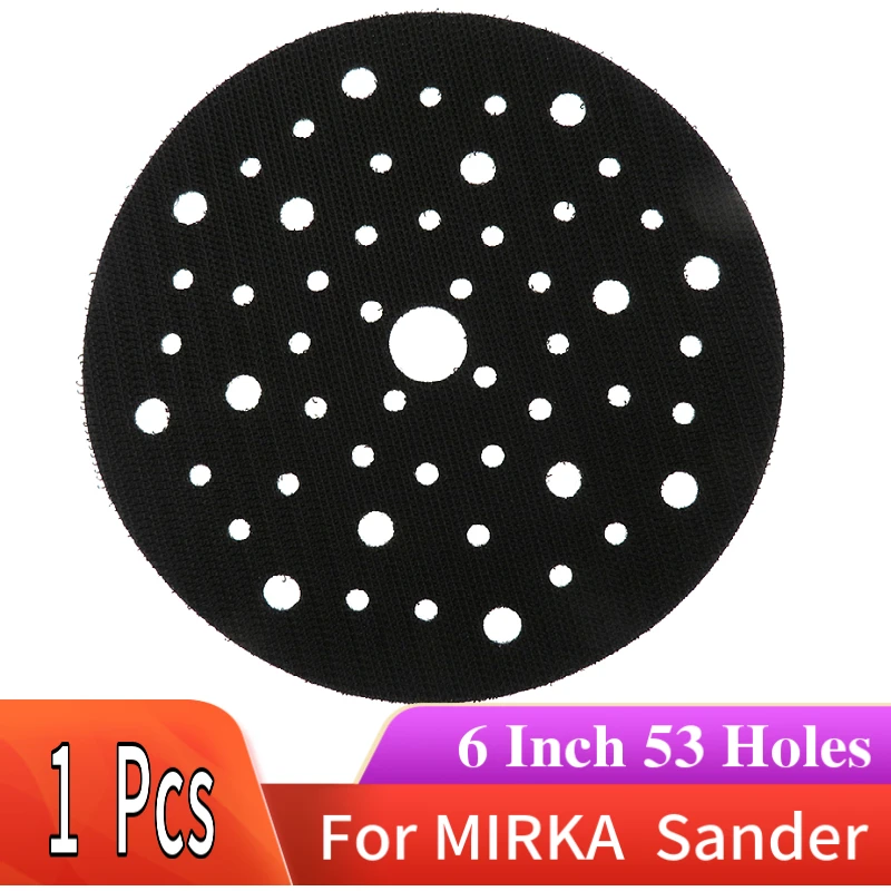 6 นิ้ว 53 - Hole อินเทอร์เฟซ Pad ป้องกัน Black เครื่องมืออุปกรณ์เสริมสำหรับ Sander Polishing & Grinding - Hook และ Loop